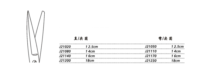 金鐘手術(shù)剪彎尖圓 J21110 14cm 彎尖圓