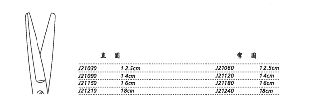 金鐘手術(shù)剪直圓 J21210 18cm 直圓