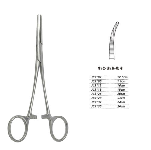 金鐘止血鉗彎全齒 WD JC3136 26cm 彎全齒 WD