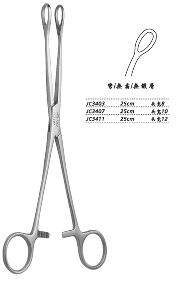 金鐘海綿鉗彎無齒 JC3407 25cm 彎無齒 頭寬10 WD