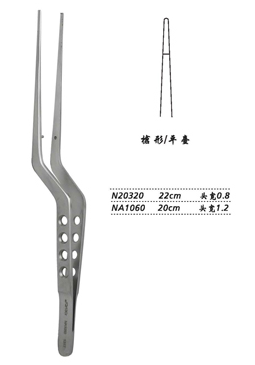 金鐘顯微鑷槍形 NA1060 20cm 槍形 平臺(tái) 頭寬 1.2