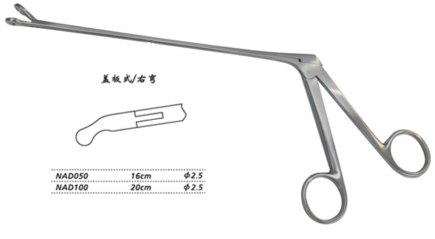 金鐘腫瘤摘除鉗NAD100 20cm 蓋板式 右彎 φ2.5