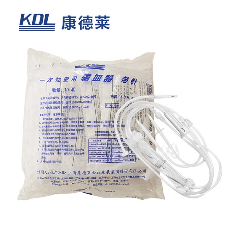 康德萊一次性使用輸血器帶針TS065  雙頭不帶針10套/包，200套/箱，一箱起批