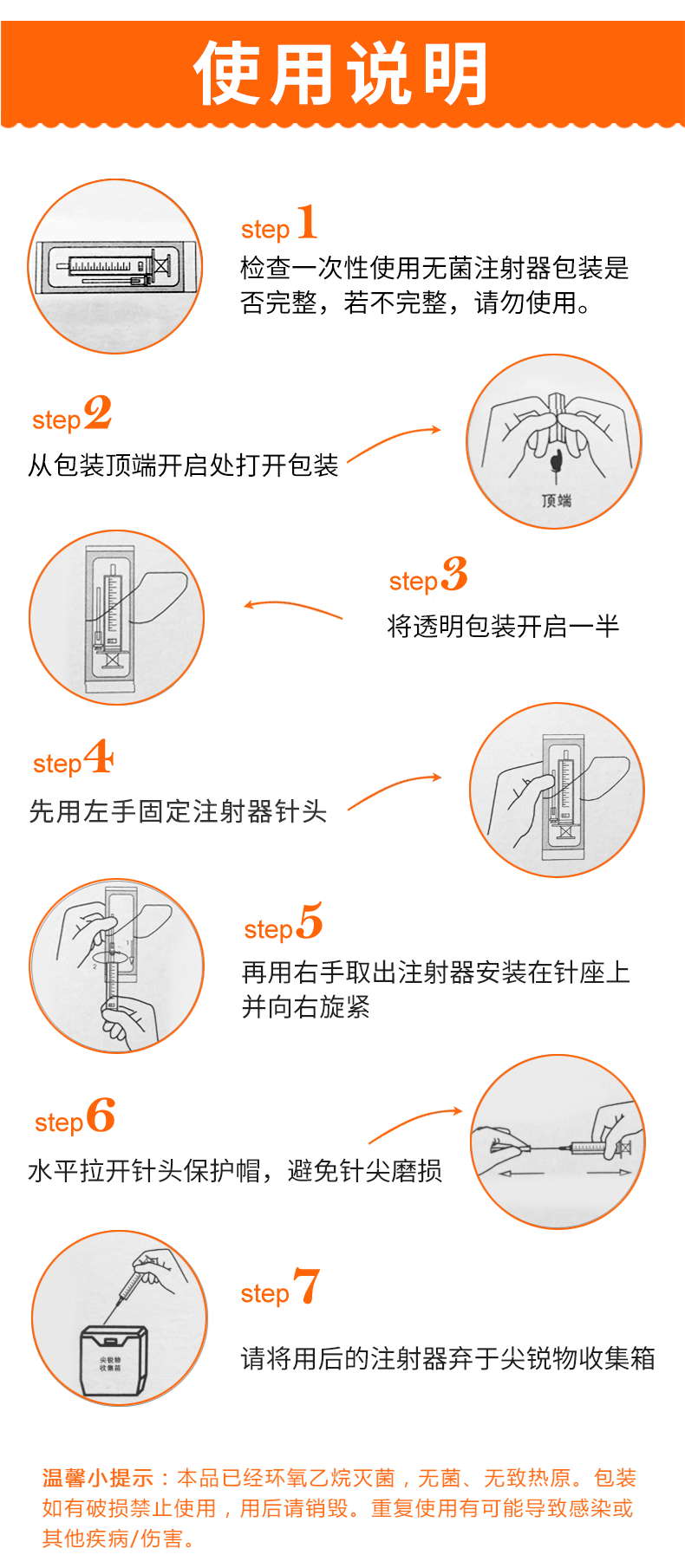 碧迪（BD）一次性使用無(wú)菌注射器 1ml（帶針）